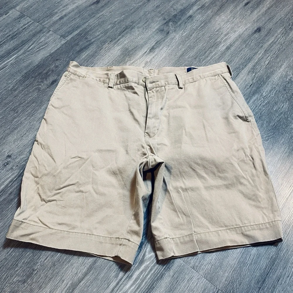 Polo Ralph Lauren Mens Khaki Chino Shorts Tan Cotton Size 36 Flat Front Classic